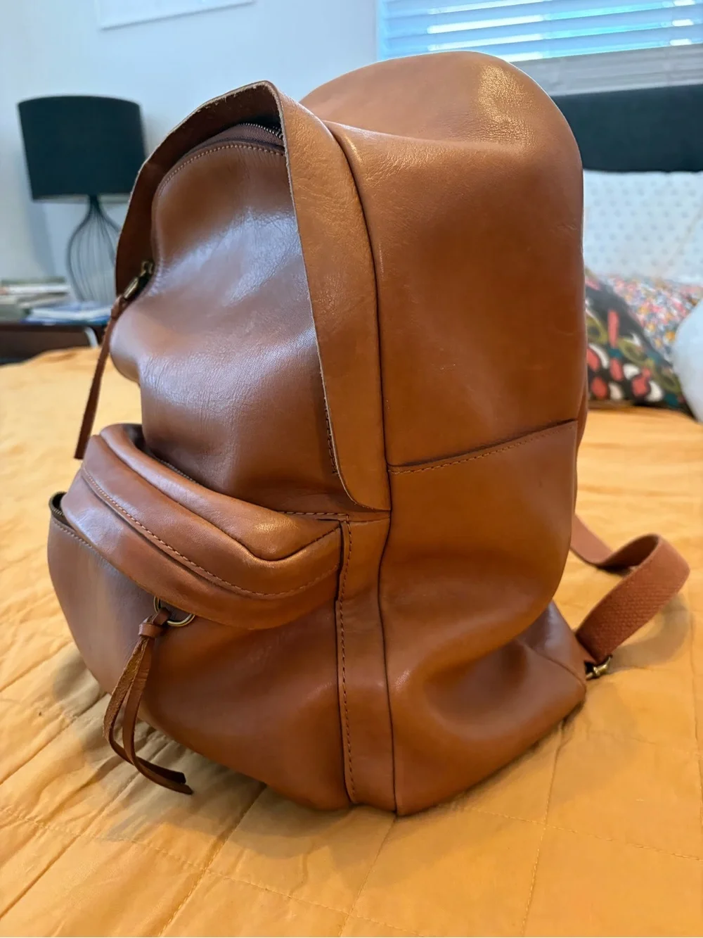 Madewell Cognac Brown Leather Backpack